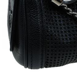 مملوكة مسبقًا Chanel Black Perforated Leather Pulley Camera Case Shoulder Bag