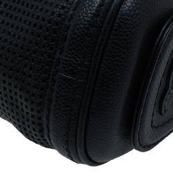 مملوكة مسبقًا Chanel Black Perforated Leather Pulley Camera Case Shoulder Bag