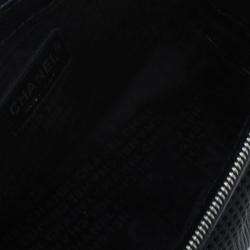 مملوكة مسبقًا Chanel Black Perforated Leather Pulley Camera Case Shoulder Bag