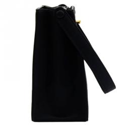 Pre Owned Chanel Black Satin Party Vintage Top Handle Bag