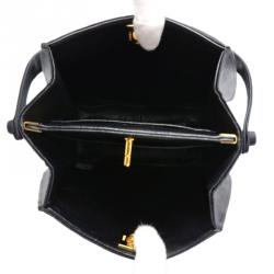 Pre Owned Chanel Black Satin Party Vintage Top Handle Bag
