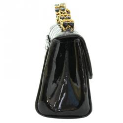 Pre Owned Chanel Black Quilted Patent Leather Mini Party Top Handle Bag