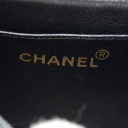 Pre Owned Chanel Black Quilted Patent Leather Mini Party Top Handle Bag