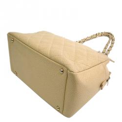 مملوكة مسبقًا حقيبة شانيل بيتيت تايمليس جلد كافيار بيج مبطن