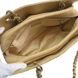 مملوكة مسبقًا حقيبة شانيل بيتيت تايمليس جلد كافيار بيج مبطن