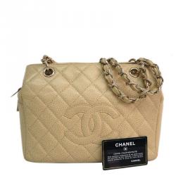 مملوكة مسبقًا حقيبة شانيل بيتيت تايمليس جلد كافيار بيج مبطن