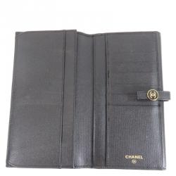 مملوكة مسبقًا محفظة شانيل كونتينينتال جلد كافيار CC أسود