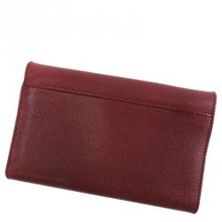 مملوكة مسبقًا Chanel Burgundy Leather CC Bi-Fold Wallet