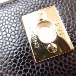 Pre Owned Chanel Vintage Black Metalasse Caviar Leather Top Handle Bag