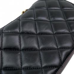 Pre Owned Chanel Black Quilted Lambskin Flap Bag