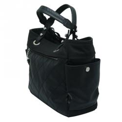 Pre Owned حقيبة يد شانيل شوبينغ غراند بياريتس باريس كانفاس مقوى مبطن أسود