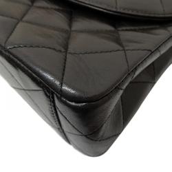 Pre Owned Chanel Black Quilted Lambskin Flap Bag