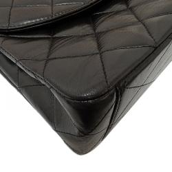 Pre Owned Chanel Black Quilted Lambskin Flap Bag