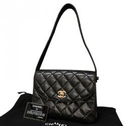Pre Owned Chanel Black Quilted Lambskin Flap Bag