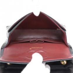 Pre Owned Chanel Black Quilted Lambskin Small Vintage Classic Double Flap Bag