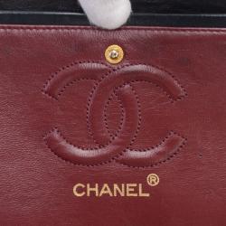 Pre Owned Chanel Black Quilted Lambskin Small Vintage Classic Double Flap Bag