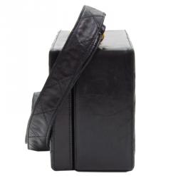 Pre Owned حقيبة شانيل فينتدج بوكس جلد خروف مبطن سوداء