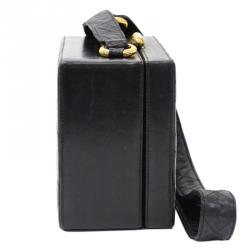 Pre Owned حقيبة شانيل فينتدج بوكس جلد خروف مبطن سوداء