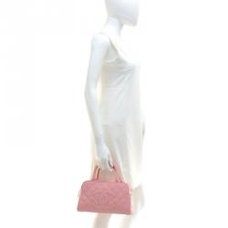 Chanel Pink Quilted Caviar Small CC Bowling Bag Chanel
