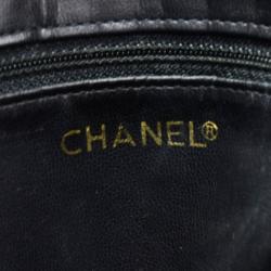 Pre Owned Chanel Black Lambskin Leather Large Flap Shopper Tote
