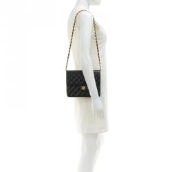 Pre Owned Chanel Black Quilted Leather Mini Square Flap Bag
