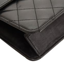 Pre Owned Chanel Black Quilted Leather Mini Square Flap Bag