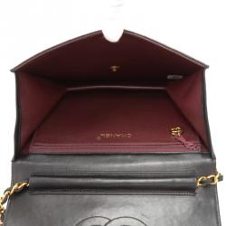 Pre Owned Chanel Black Quilted Leather Mini Square Flap Bag