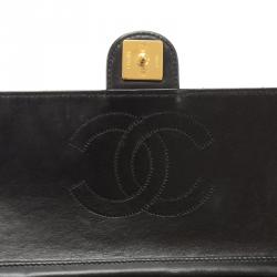 Pre Owned Chanel Black Quilted Leather Mini Square Flap Bag