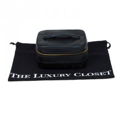 Chanel Black Quilted Leather Vanity Case