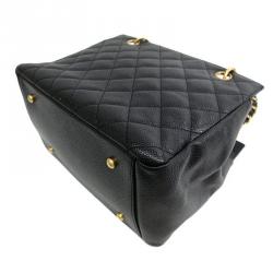 مملوكة مسبقًا Chanel Black Quilted Caviar Leather Petite Shopping Tote