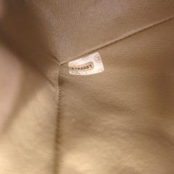 Pre Owned Chanel Beige Quilted Calfskin Mini Flap Pouch Bag