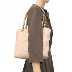 Pre Owned حقيبة شانيل بيتيت شوبينغ جلد كافيار بيج مبطن