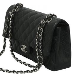 مملوكة مسبقًا Chanel Black Quilted Caviar Classic Medium Single Flap Bag