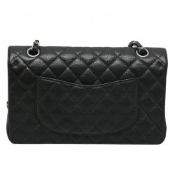 مملوكة مسبقًا Chanel Black Quilted Caviar Classic Medium Single Flap Bag