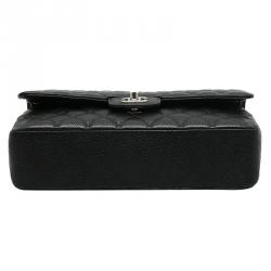 مملوكة مسبقًا Chanel Black Quilted Caviar Classic Medium Single Flap Bag