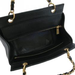 Pre Owned حقيبة يد شانيل بتيت تايمليس كافيار مبطن سوداء