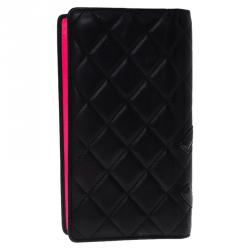 Chanel Black Quilted Leather CC Cambon Long Wallet