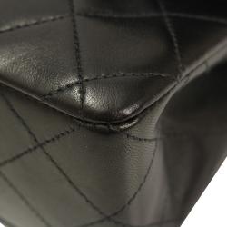 Pre Owned Chanel Black Quilted Lambskin Vintage Small Classic Flap Bag