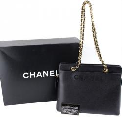 Pre Owned Chanel Black Caviar Leather Tote