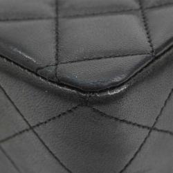 Pre Owned Chanel Black Quilted Lambskin Classic Single Flap Bag