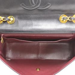 Pre Owned Chanel Black Quilted Lambskin Maxi Jumbo Classic Flap Bag