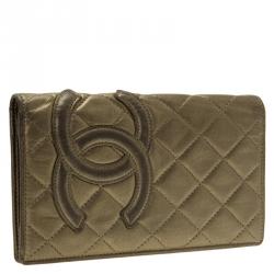 مملوكة مسبقًا Chanel Bronze Quilted Leather CC Cambon Long Wallet