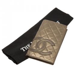 مملوكة مسبقًا Chanel Bronze Quilted Leather CC Cambon Long Wallet