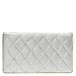 Chanel Silver Quilted Leather Reissue Long Flap Wallet
