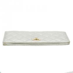 Chanel Silver Quilted Leather Reissue Long Flap Wallet
