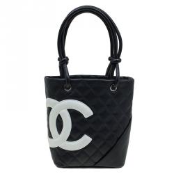 Chanel Black/White Ligne Cambon Compact Wallet - Yoogi's Closet