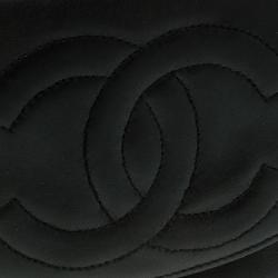 Pre Owned Chanel Black Leather CC Compact Wallet