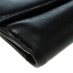 Pre Owned Chanel Black Leather CC Compact Wallet