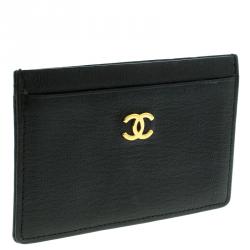 مملوكة مسبقًا Chanel Black Leather CC Card Holder 