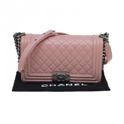 Chanel Blush Pink Quilted Leather Medium Boy Flap Bag